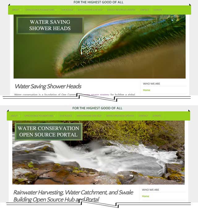 We also replaced the header images for our open source shower head research page and rainwater harvesting and catchment pages after confirming accidental copyright infringement by one of our previous images use on these pages.