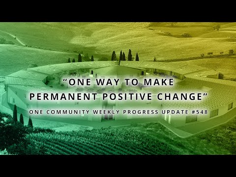 One Way to Make Permanent Positive Change - One Community Weekly Progress Update #548