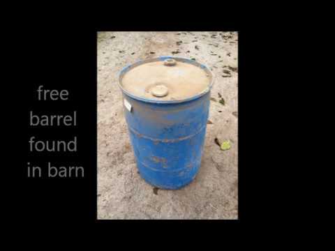 Low cost blue barrel baby goat warmer