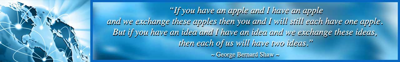 George Bernard Shaw quote, One Community, exchange apples, global transformation, making a difference, world change, non profit change, One Community, One World