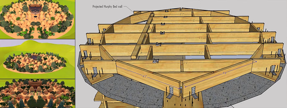 Earthdome Loft Engineering Header, earthbag construction header, earth bag engineering