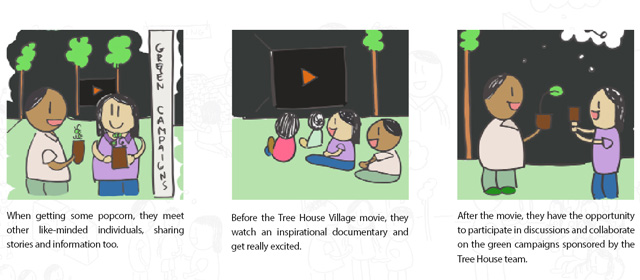 Tree House Village Comic of Movie Screening, Movie Screenings at the Tree House Village 2