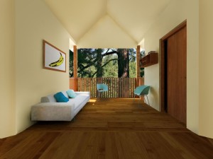 View of the Interior of a Tree House Village Home