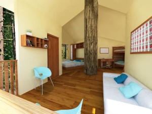 Inside the Tree House Village Living Space