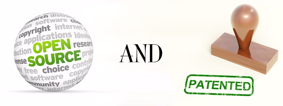 open source and patent header, patenting rights, copyrights, trademarks