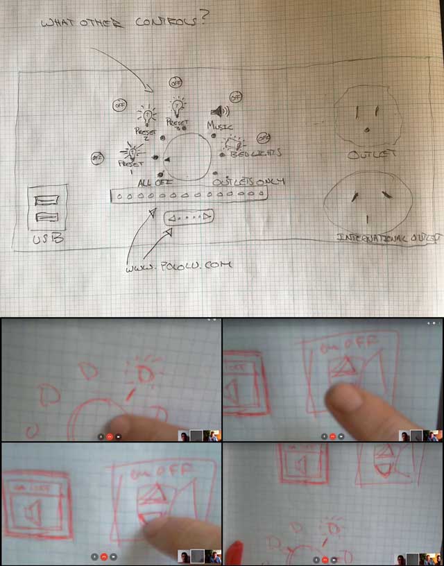 Behind the scenes Mike Hogan (Automation Systems Developer and Business Systems Consultant) and Lucas Tsutsui da Silva (4th-year Computer Engineering Student) continued development of the Control Systems main panel. What you see here is the latest design drawing and several screenshots from our discussion about different types of buttons to simplify and streamline the design.
