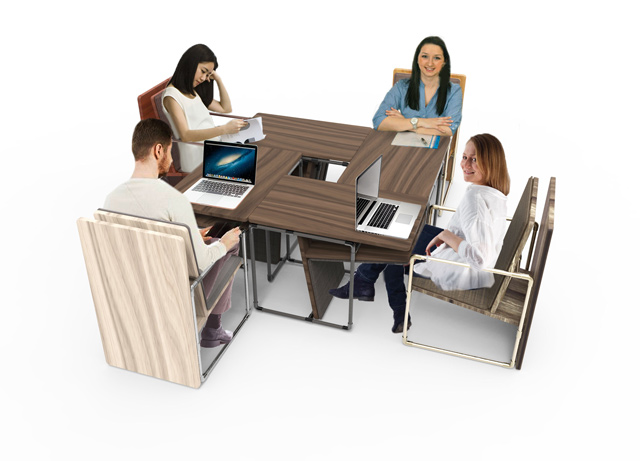 Group-Working-at-Pipe-Chair-Table, pipe furniture