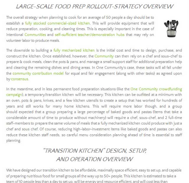 This last week the core team completed another round of organizing the streamlined version of our Food Self-sufficiency Transition Plan page, which includes contributions provided by Naturopathic Doctor Matt Marturano (creator of the COHERENT model for comprehensive digestive health). This week we had an additional pioneer proofread and edit the page. The page is now approximately 98% complete.