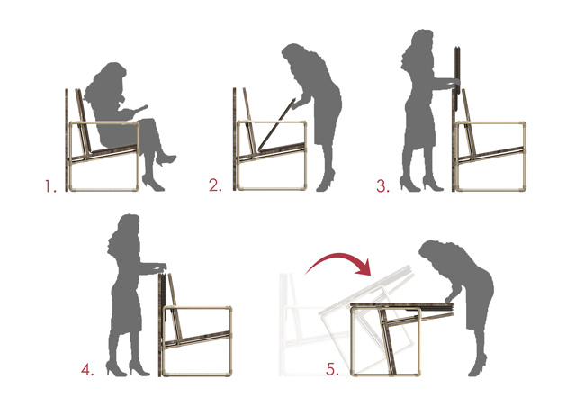 Using-Chair-as-a-Table-Diagram, pipe furniture