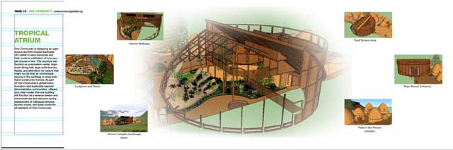 Shadi Kennedy (Artist and Graphic Designer) also created this updated layout proposal for a new graphic to share the features of the Tropical Atrium that is the center of the Earthbag Village (Pod 1).