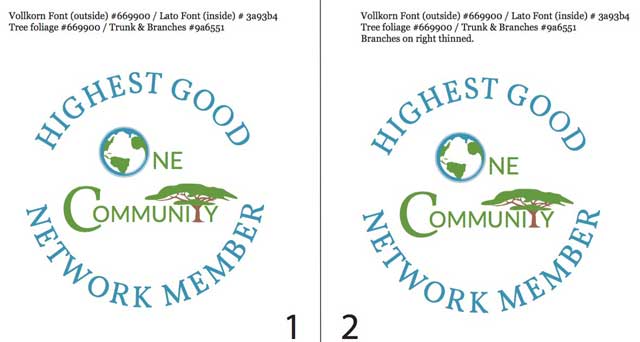 Jonathan DeAscentis (Graphic Designer and Web Developer) additionally continued development of our Highest Good Network logo. This week’s changes were finalizing the center tree details