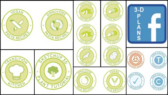 Steven Paslawsky (Graphic Designer) also finalized the icons for our open source copyrights, trademarks, and patenting pages, the icons associated with the food self-sufficiency plan and page, and fixed the last icon we needed fixed out of the social media set.