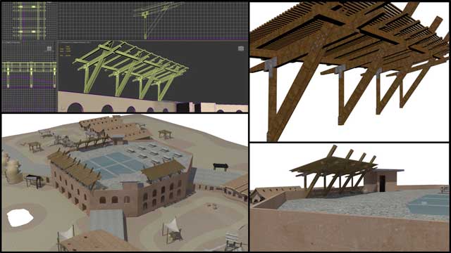 Dean Scholz, Architectural Designer, further developed what’s necessary for us to create quality Cob Village (Pod 3) renders. Here is update 26 of his work that focused on shade structures for the newly designed roof.