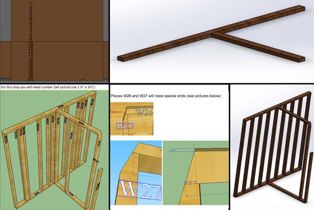 Sal Rubio (Industrial Designer) also began working on converting our custom and do-it-yourself Earthbag Village Murphy Bed furniture assembly instructions from the GoogleDoc format we have them in now to professional and simplified instructions made in SolidWorks. What you see here is iteration 1.0 with pictures from the GoogleDoc and the beginnings of his SolidWorks plans.