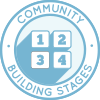 Community Building Stages, One Community, True Community, creating community, sustainable community, icon