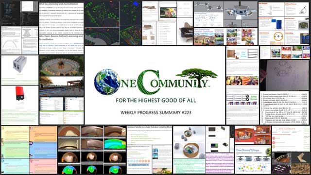 Replicable Highest Good Sustainability, One Community Weekly Progress Update #223