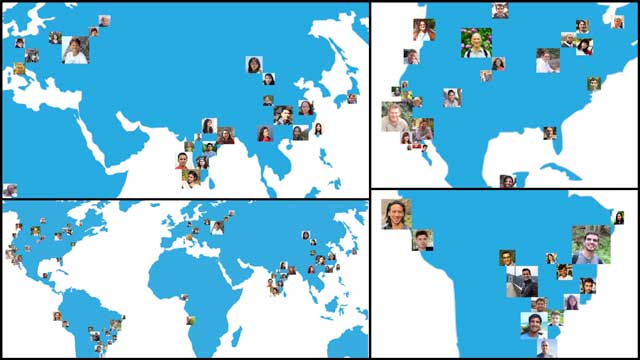 Creating Something Good for Everyone, This last week the core team invested several more hours developing the graphic showing where all our collaborators and volunteers are from. The focus was adding and organizing what will be the first wave of images that will appear. This information will be featured in our overview video and on the Team page. You can see here this work in progress.