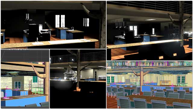 Systems for Eco-Change, Dean Scholz (Architectural Designer) continued helping us create quality Cob Village (Pod 3) renders. Here is update 85 of Dean’s work, continuing to test and develop the textures and lighting from the skylights and windows for the central dining and presentation hall.