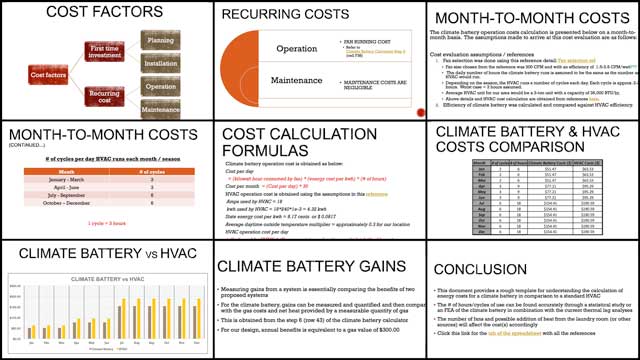 Cooperative Community Building - Aravind Vasudevan (Mechanical Engineer) continued his calculations and research for climate battery component of the City Center Heating and Cooling open source hub. This week’s focus was 4th-generation edits to the Climate Battery Cost Analysis. You can see here some of the edited and updated pages.