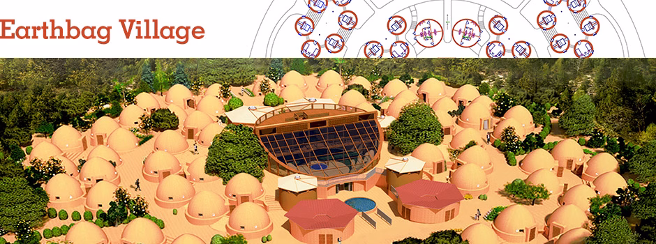 Earthbag village, earthbag construction, sustainable living, green living, eco-village, One Community Global,