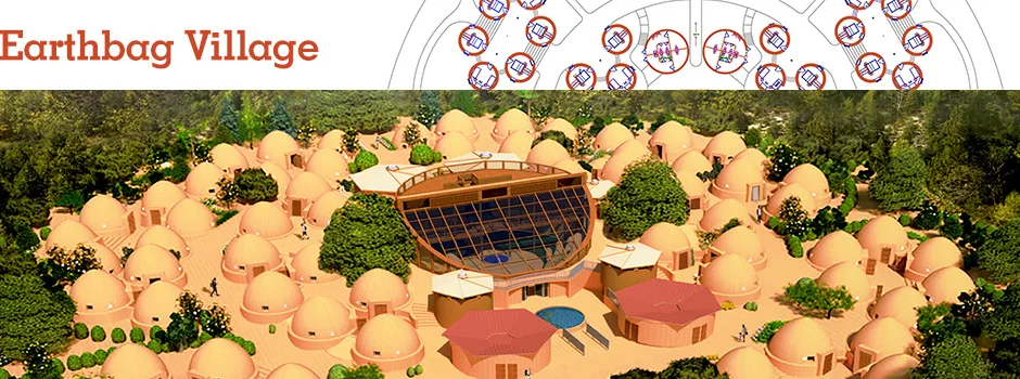 Earthbag village, earthbag construction, sustainable living, green living, eco-village, One Community Global,