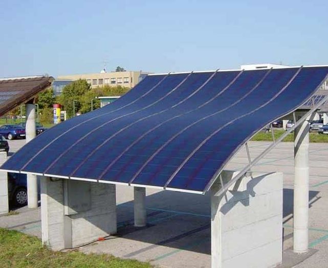 Thin Film Solar Panels, Easier manufacturing process which can reduce the cost, Fewer materials, Only very thin layers are deposited on substrates, Flexible property, Able to open their use to applications on curved surfaces, Better performance at high temperatures than the silicon based cells, Low efficiency causes larger quantities of demand to take up more space, Shorter lifespan