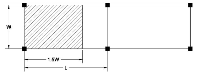 One way slab, if L > 100 psf, no reduction, one floor 20%, two or more if passenger garage, no reduction, for one-way slab,W=slab span