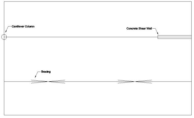 Figure 47, cantilever column, concrete sheer wall,bracing