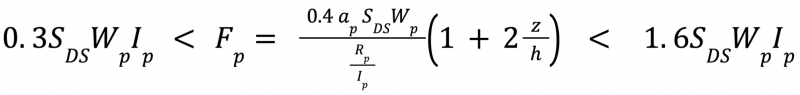 6.8.9.4. Seismic Demand on Nonstructural Components, one community engineering page, 6.8.9.4. equation image 1, A, Horizontal Seismic