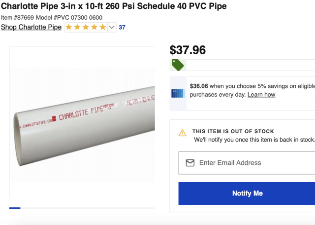 Charlotte Pipe, schedule 40 pvc pipe, Model #pvc 07300 0600, Dual marked for DWV and Pressure applications, For use where systems will not exceed 140° F, PVC Schedule 40 Pipe is used in irrigation, underground sprinkler systems, swim pools, outdoor aplications and cold water supply lines