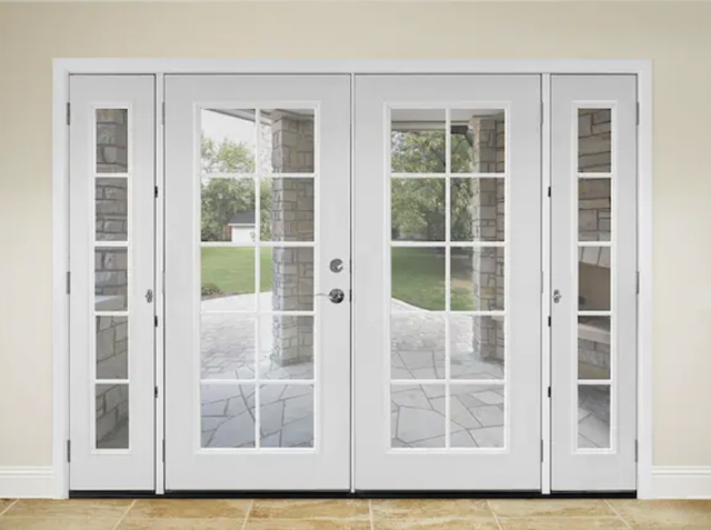 French Doors, hinged doors with two panels, designed with large windows, they are a better choice than most patio doors for backyards, two panels still leave more edges to seal than one, Even with weatherstripping, temperature transfer through door seams remains a problem for efficiency.