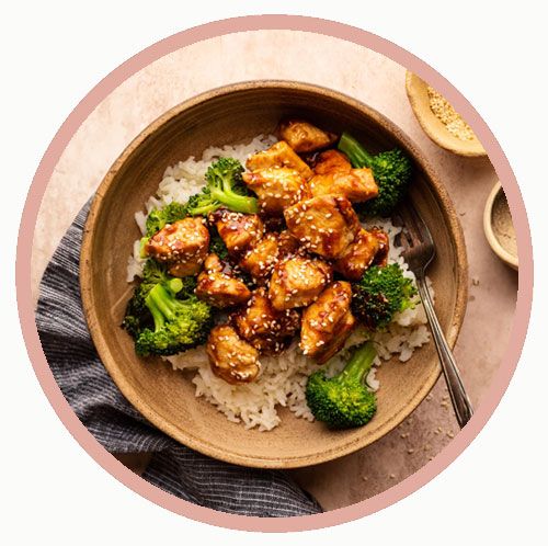 Brown Rice with Stir-Fried Chicken and Broccoli