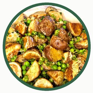 Baked Potatoes and Green Peas