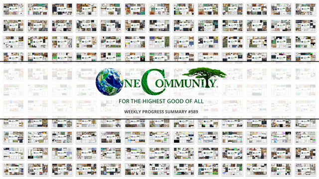 Eco-cooperative Approach to World Change, One Community Weekly Progress Update #589