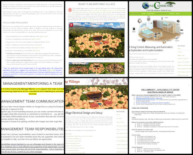 Earthbag Village, Maximizing Sustainable Benefit, One Community Weekly Update #587, Onboarding Completion, Project Familiarization, Earthbag Village MEP, Document Review, Electrical BOD, Electrical Design, Collaboration Google Doc, Control and Automation Systems, Key Project Files, Final Renders