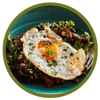 Healthy Braised Lentils with Kale