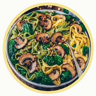 Vegan Mushroom Pasta With Spinach