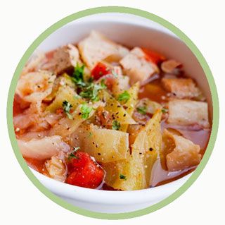 Brown Rice, Tofu And Cabbage Soup