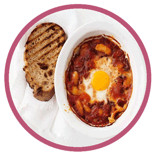Baked Eggs With Tomato And Sweet Peppers