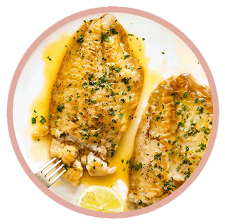 Brown Rice And Butter Lemon Fish