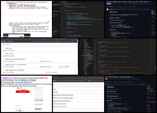 Dev Dynasty Team, Highest Good Network, Prioritizing Positive Global Change, One Community Weekly Progress Update 590, dashboard optimization, mobile display, font sizes, item dimensions, responsiveness, dark mode issues, send emails page, user profile models, PR 2411, dark mode implementation, single task page, PR 2425, new project members, resources bug fix, people report page UI, screens 375px and larger, UserProjectsTable.jsx, PR 2418, UI redesign, Jatin PRs, contributor requests, PR 2374, accordion component, TotalOrgSummary page, CSS design specifications