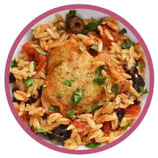 Skillet Chicken With Orzo And Olives