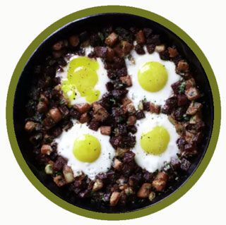 Beet Hash With Sauteed Chickpeas