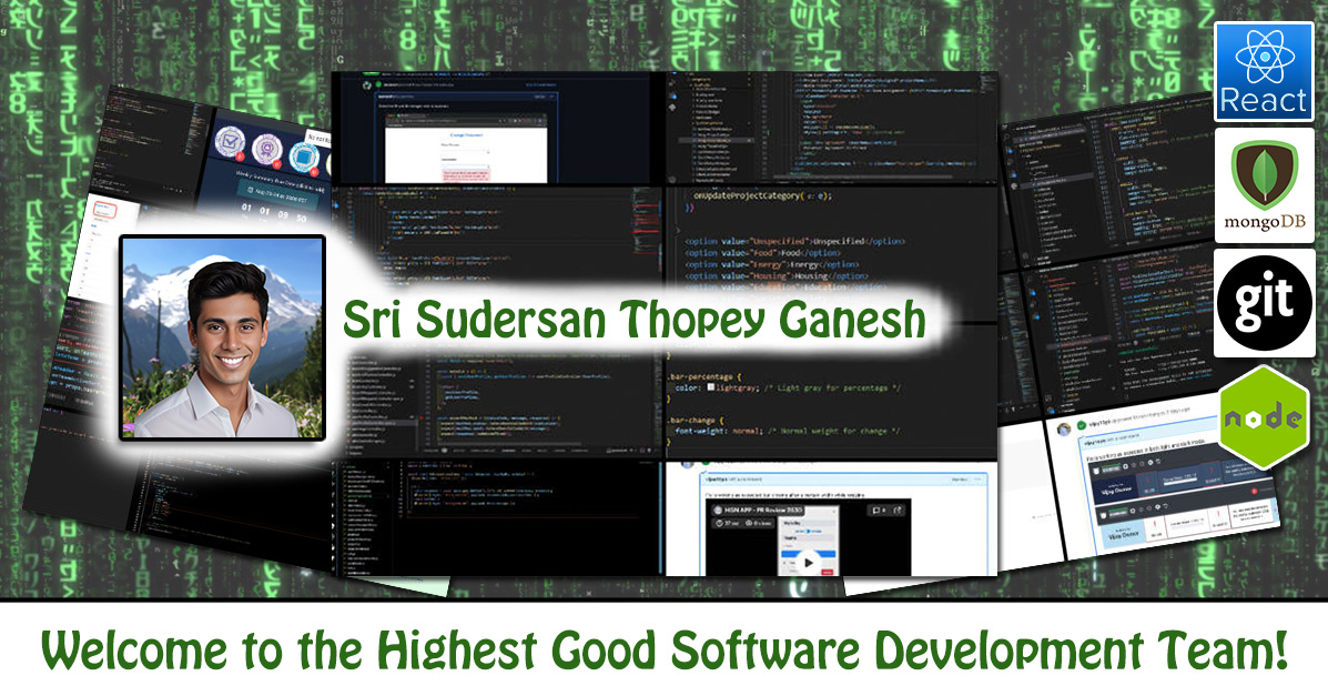 Sri Sudersan Thopey Ganesh, One Community Volunteer, Highest Good collaboration, people making a difference, One Community Global, helping create global change, difference makers