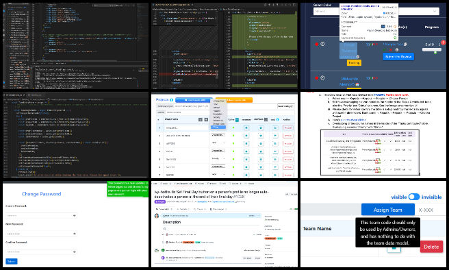 Code Crafters Team, Highest Good Network, Pioneering Global Zonal Master Planning, One Community Weekly Progress Update 600, Email template issues, user profile bugs, mobile multi-select sizing, slider positioning, unit test error, "isSet" condition, final-day work, chart visualization conflicts, information controller issues, bar chart PR, People Reports page improvements, user management permission checks, dark mode review, leaderboard visibility bug, project table loading, non-editable dropdown, dashboard font color, date selector fix, task formatting adjustments, badge debugging, popup table integration, password update error