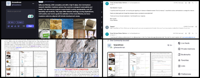 Highest Good Society, Pioneering Global Zonal Master Planning, One Community Weekly Progress Update #600, Duplicable City Center blog, Mastodon social media strategies, admin account setup, scheduled Mastodon posts, Buffer social media scheduling, social media document corrections, re-reviewing Yash's work, admin feedback comments, Mastodon toots, admin tracking document updates