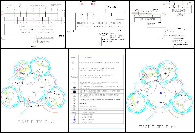 Electrical Design, Becoming the Most Reparative Element, One Community Weekly Progress Update #603, first floor lighting design, power design for Earthbag Village, electrical panel schematic diagram, kitchen hood exhaust fans, lighting fixtures and switches, socket provisions for appliances, cable wiring for air conditioning units, dishwasher and washing machine sockets, electric cooker wiring design