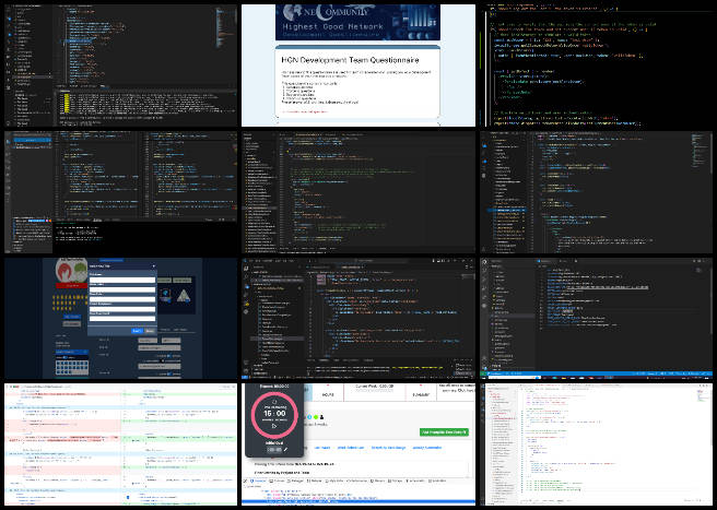 HGN Software Development, CircleCI deployment script, SSL certificate issue, serve-static and axios versions, Phase 2 wireframes, pull request notifications, error handling bugs, sorting functionality, ESLint code quality, meeting scheduling feature, Binary Brigade, Highest Good Network Software, Highest Good Eco-cooperative Solutions, One Community Weekly Progress Update #605