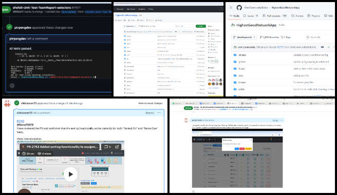 pull request, PR review, PR review team, software team, software development, Highest Good Network, Highest Good society, One Community, MERN Stack, software engineering, MongoDB, React.js, Node.js, Express.js, open source software, Becoming the Most Reparative Element, One Community Weekly Progress Update #603