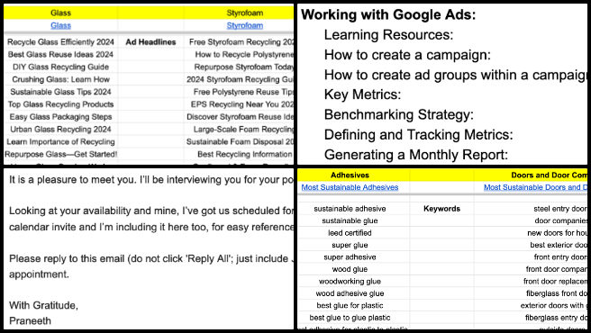 Highest Good Network, developing Highest Good Eco-cooperative Solutions, One Community Weekly Progress Update #605, Google Ads campaign strategy, keyword identification, ad group development, crafting headlines, writing ad descriptions, Google Ads tutorial, campaign management, volunteer training review, hiring process contribution, Google Ads step-by-step documentation.